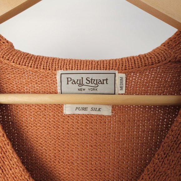 Vintage pure silk Paul Stuart v neck knit sweater/ relaxed oversized pullover - Picture 10 of 13